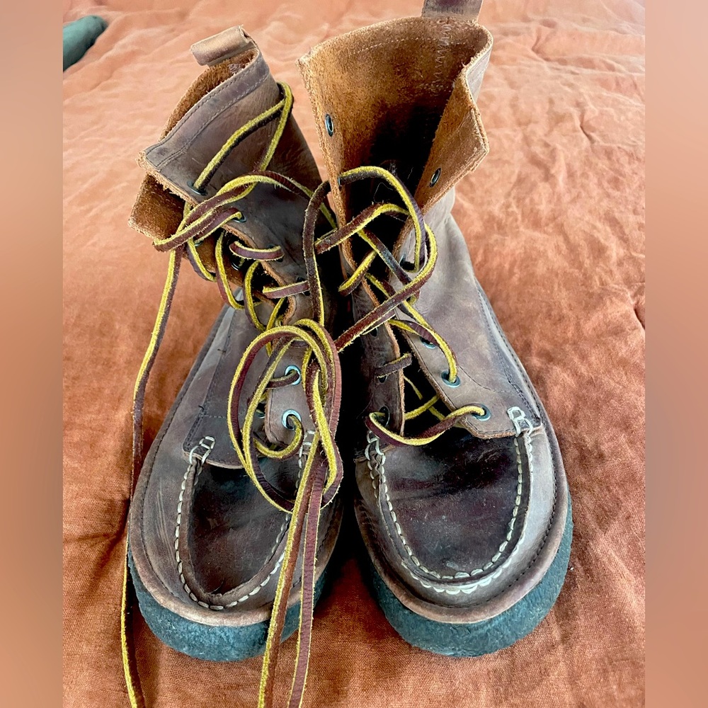 Seaveez leather lace up Mocs 8.5 brown
